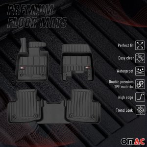 Jaguar I-PACE Floor Mats - Omac - Premium TPE - Black - 2019-2025